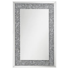 Valerie - Acrylic Crystal Wall Mirror - Silver