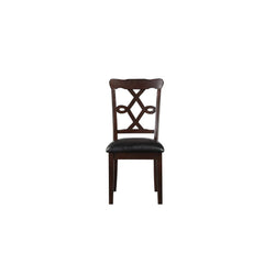 Ingeborg - 5 Piece Dining Set - Black Synthetic Leather & Espresso