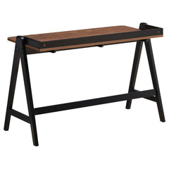 Raul - Writing Desk With USB Ports - Walnut And Black