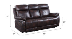 Perfiel - Sofa - 2 Tone Dark Brown Top Grain Leather