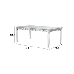 Varian - 78" Dining Table - Mirrored & Antique Platinum