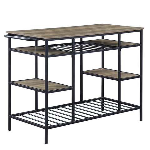 Lona - Kitchen Island - Rustic Oak & Black