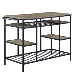 Lona - Kitchen Island - Rustic Oak & Black