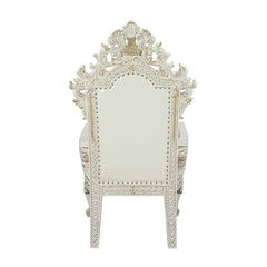 Adara - Arm Chair (Set of 2) - Pearl White Synthetic Leather & Antique White