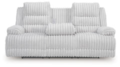 Rhines Falls - Reclining Power Sofa With Drop Down Table - Alloy