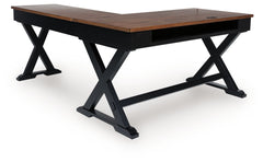 Wildenauer - Brown / Black - Home Office Desk And Return