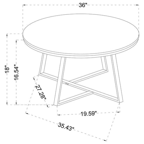 Hugo - Round Faux Marble Coffee Table - White And Matte Black