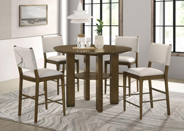 Ottowa - 5-Piece Round Counter Height Dining Room Set - Brown
