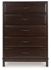 Vanmore - Dark Brown - Five Drawer Chest