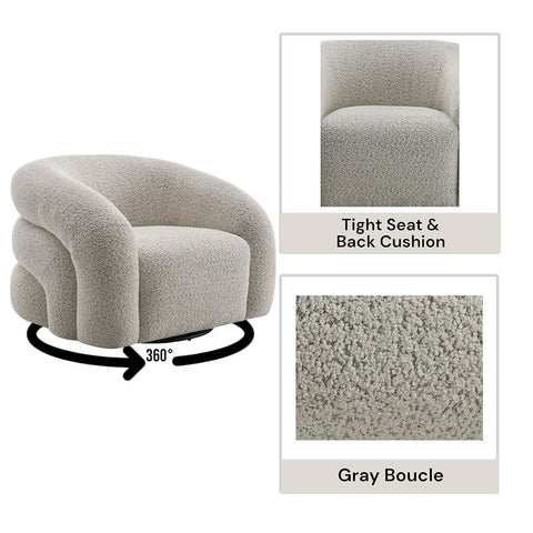 Irma - Chair With Swivel - Gray