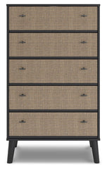 Charlang - Black / Gray - Five Drawer Chest