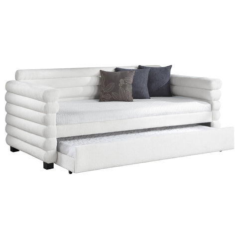 Patricia - Boucle Upholstered Day Bed With Trundle