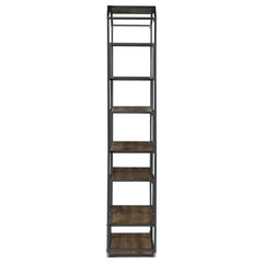 Leland - 6-Shelf Bookshelf - Rustic Brown