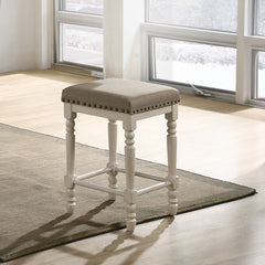 Tasnim - Counter Height Stool (Set of 2) - Tan Fabric & Antique White