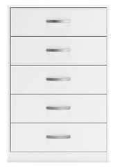 Flannia - White - Five Drawer Chest - 46" Height