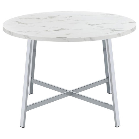 Alcott - Round Dining Table Faux Marble - Carrara