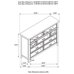 Barstow - 9-Drawer Dresser - Pinot Noir