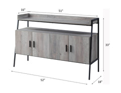 Samiya - TV Stand - Gray Oak & Black Finish