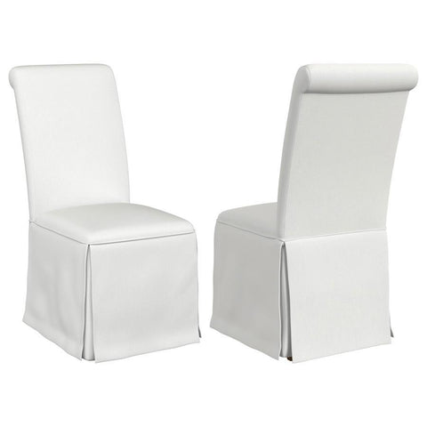 Shawna - Upholstered Skirted Dining Chair (Set of 2) - White