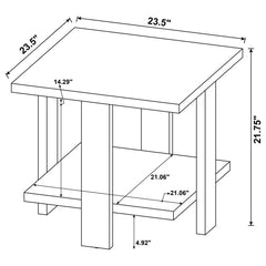 Dawn - Square Engineered Wood End Table - Mango Brown