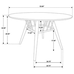 Everton - 5 Piece Round Dining Table Set - Dark Walnut