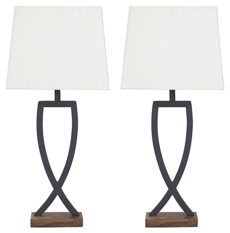 Makara - Metal Table Lamp (Set of 2) - Black / Brown