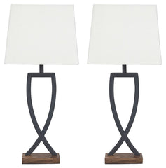 Makara - Metal Table Lamp (Set of 2) - Black / Brown