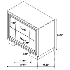 Janine - 2-Drawer Nightstand - Gray