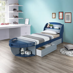 Neptune II - Twin Bed - Gray & Navy