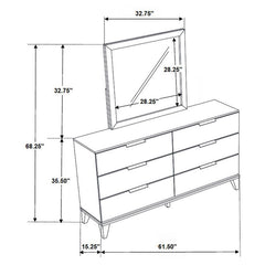 Mays - 6-Drawer Dresser With Mirror - Walnut