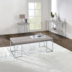 Chafik - Coffee Table - Natural Oak & Chrome