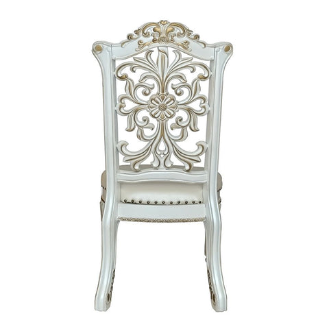 Vendome - 48" Side Chair (Set of 2) - Synthetic Leather & Antique Pearl