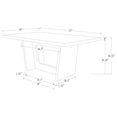 Sherry - Rectangular Marble Top Dining Table Set