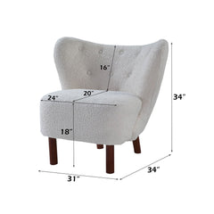 Zusud - Accent Chair - White Teddy Sherpa