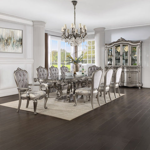 Ariadne - Dining Table With Pedestal - Antique Platinum