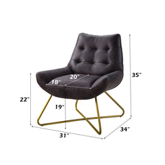 Dhalsim - Accent Chair - Antique Ebony Top Grain Leather