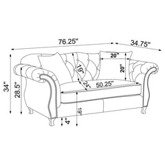 Frostine - Upholstered Tufted Sofa Set