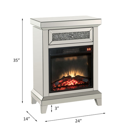 Noralie - Fireplace - Pearl Silver - 35"