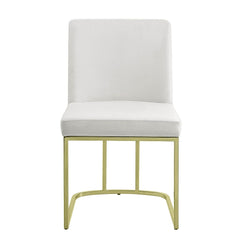 Zazie - Side Chair (Set of 2) - White Velvet & Gold