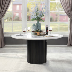 Jaramillo - Round Dining Table With Engineered Marble Top - Black