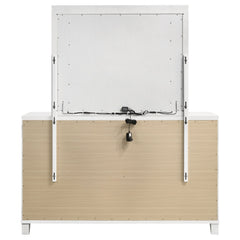 Marmore - 9-Drawer Dresser And LED Mirror - White