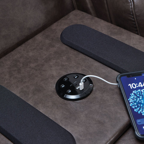 Crossplex - Smoke - Power Recline Sofa With Adjustable Headrest