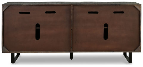 Kevmart - Grayish Brown / Black - Accent Cabinet