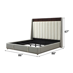 Jamonica - Eastern King Bed - Beige & Dark Brown