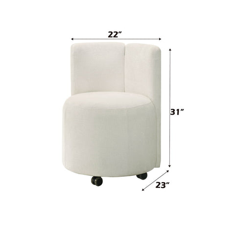 Blayde - Side Chair With Swivel (Set of 2) - White Fabric