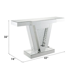 Nysa - 32"H Console Table - Mirrored & Faux Crystals