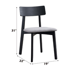 Real - Side Chair (Set of 2) - Gray Linen & Black Finish