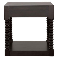 Meredith - 1-Drawer Rectangular Side End Table - Coffee Bean