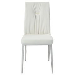 Kamaile - Side Chair (Set of 2) - Beige Synthetic Leather & Chrome