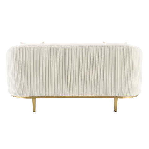 Martina - Loveseat With 2 Pillows - Ivory Velvet